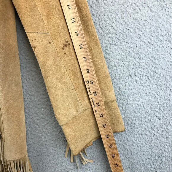 Vintage Dawn Fashions Suede Leather Fringe Jacket 60’s Hippy Size M - Picture 13 of 15